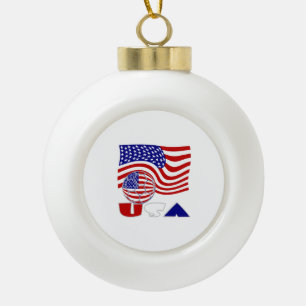 Boule En Céramique Drapeau des États-Unis d'Amérique Ballon de footba