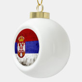 Boule En Céramique Drapeau grunge noir de la Serbie (Droite)