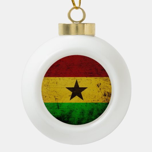 Boule En Céramique Drapeau grunge noir du Ghana (Devant)