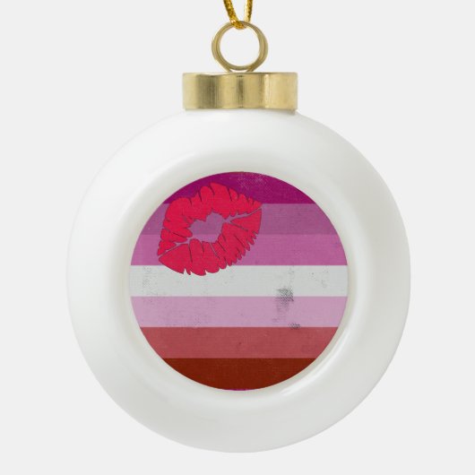 Boule En Céramique Drapeau lesbien (Lipstick) (Devant)
