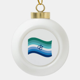 Boule En Céramique Drapeau ondoyant azur de fierté de l'amour gay mas