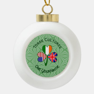 Boule En Céramique Drapeau personnalisé Shamrock Américain Irlandais