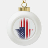 Boule En Céramique Drapeau USA (Devant)