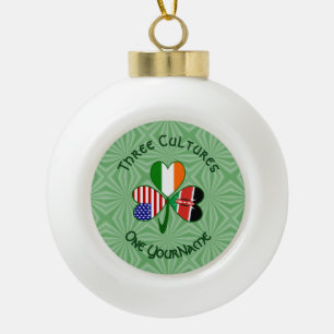 Boule En Céramique Drapeaux Irlande Kenya USA Trèfle Texte Personnali