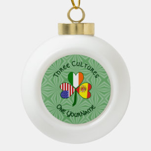 Boule En Céramique Drapeaux Shamrock Espagne Irlande États-Unis