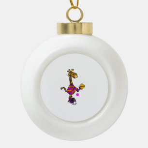 Boule En Céramique Drôle Giraffe Jouer Pickleball