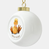 Boule En Céramique Drôle Noël Ornament Happy Duck - Texte Personnalis (Droite)