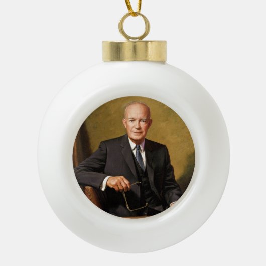 Boule En Céramique Dwight Eisenhower Président Portrait de la Maison  (Devant)