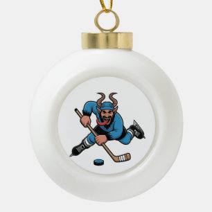 Boule En Céramique Éffrayant Krampus Jouer Hockey sur glace Sport