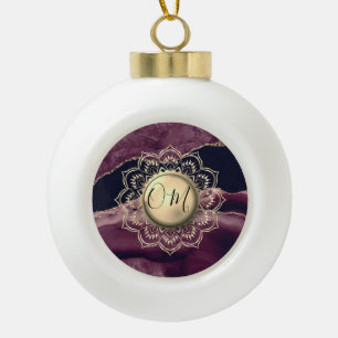 Boule En Céramique Élégant marbre OM Mandala