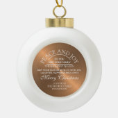 Boule En Céramique Élégant Noël Rose (Devant)