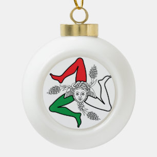 Boule En Céramique Emblème sicilien Trinacria Medusa Thème italien