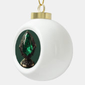 Boule En Céramique Émeraude Gigantesque Dans Le Piédestal En Argent S (Droite)