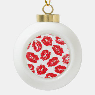 Boule En Céramique Empreinte Kiss Lèvres rouges : Vintage sans fil