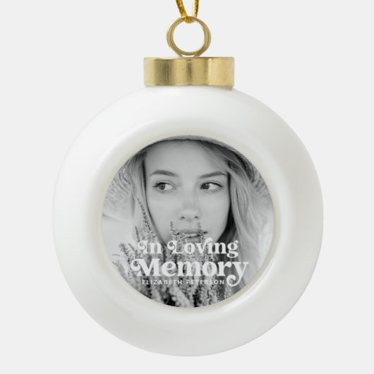 Boule En Céramique En Mémoire d'amour Simple Photo personnalisée (Devant)