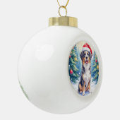 Boule En Céramique Entlebucher Mountain Dog Snowy Forest Santa (Gauche)