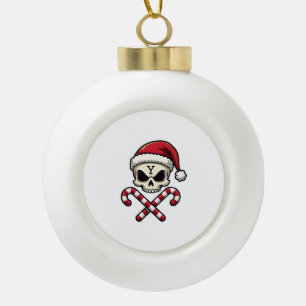 Boule En Céramique Équipe Bonbon de Noël Crâne Noël 2025 Drôle Hommes