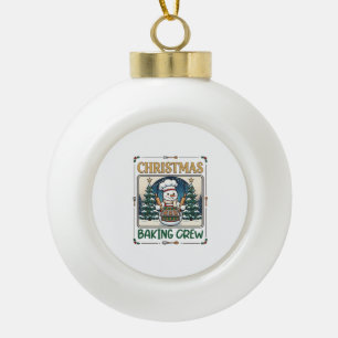 Boule En Céramique Équipe de pâtisserie de Noël Bonhomme de neige Che