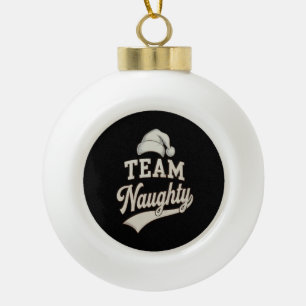 Boule En Céramique Équipe Mauvais Père Noël Noël Xmas Famille Assorti
