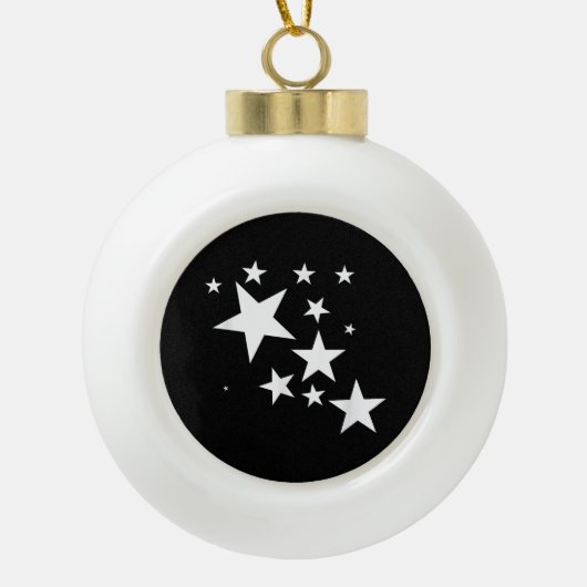 Boule En Céramique Étoiles Blanches Star-Motif-Design Costume cadeau (Devant)