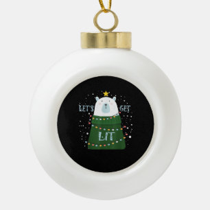 Boule En Céramique Faisons-nous un joli pyjama de Noël