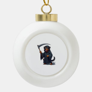 Boule En Céramique Faucheur Chien Rottweiler