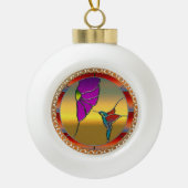 Boule En Céramique Fenêtre en verre tendu Turquoise Colibri (Devant)