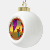 Boule En Céramique Fenêtre en verre tendu Turquoise Colibri (Droite)