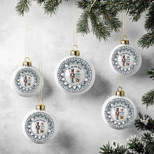 Boule En Céramique Festif Noisettes de Noël Cadre Diamants blancs