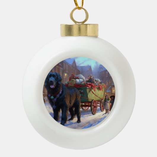 Boule En Céramique Festin de Noël à Terre-Neuve (Devant)