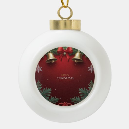 Boule En Céramique Festive Christmas Bells and Ornaments design (Devant)
