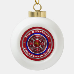 Boule En Céramique Fier pompier américain