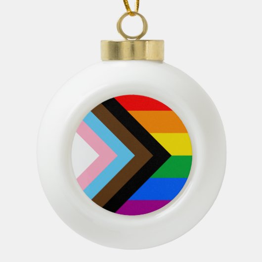 Boule En Céramique Fierté de progrès LGBTQ+ (Devant)