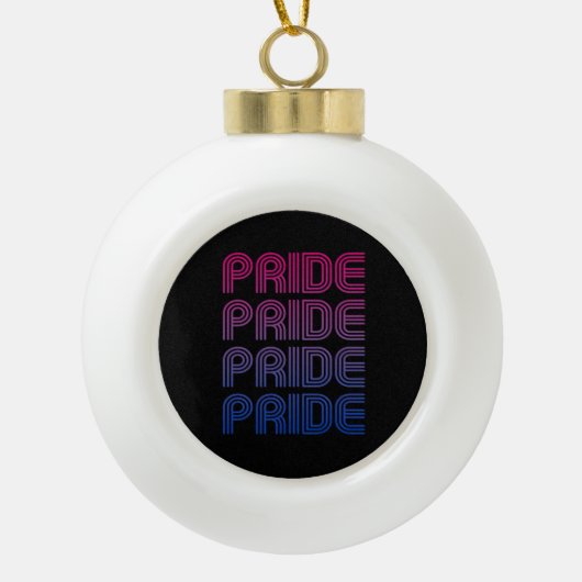 Boule En Céramique Fierté Rétro Bisexuelle (Devant)