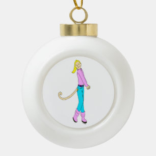 Boule En Céramique fille avec une queue