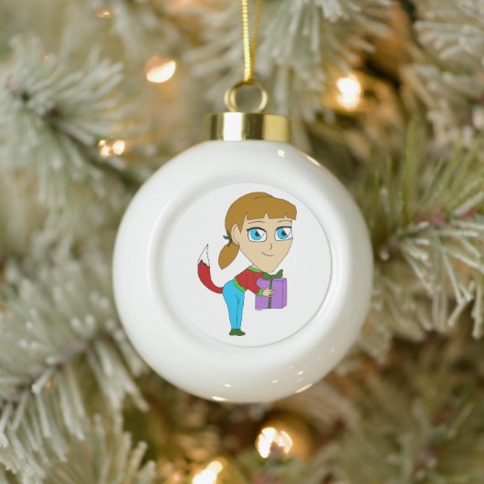 Boule En Céramique fille chibi foxy    (Arbre)