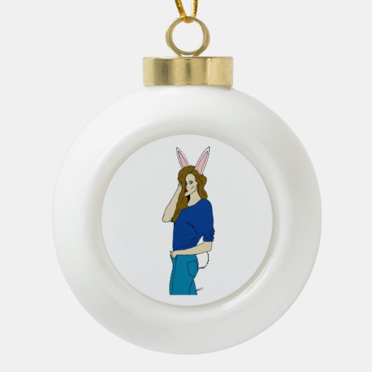 Boule En Céramique fille lapin (Devant)