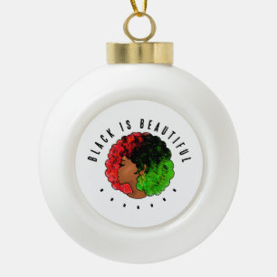 Boule En Céramique Fille noire panafricaine femme rouge vert fierté a