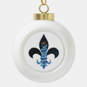 Boule En Céramique Fleur De Lis Snowman avec lumières (Devant)