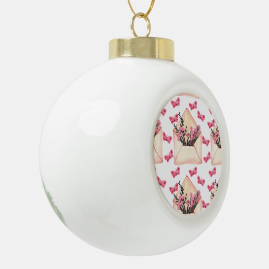 Boule En Céramique Fleurs d'aquarelle dans les enveloppes : motif tra (Gauche)