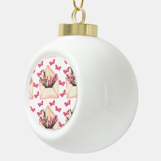 Boule En Céramique Fleurs d'aquarelle dans les enveloppes : motif tra (Droite)