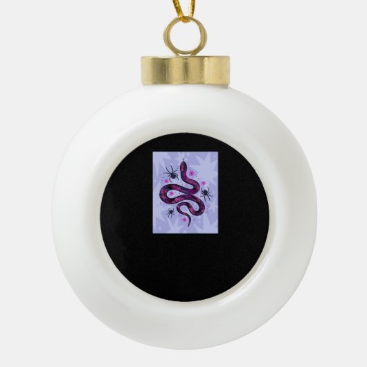 Boule En Céramique Fleurs d'araignées de serpent Whimsigoth (Devant)