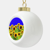 Boule En Céramique Fleurs de soleil - drapeau ukrainien Paix Liberté  (Droite)