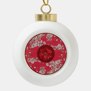 Boule En Céramique Fleurs pour Noël