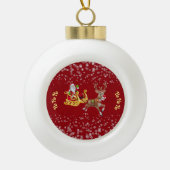 Boule En Céramique Flocon de neige de Noël Père Noël Ho Ho Reindeer S (Devant)