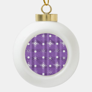 Boule En Céramique Flocons de neige simples motif carreaux violet