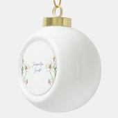 Boule En Céramique Floral Elegant Chic Cute Calligraphie Ajouter Nom (Droite)