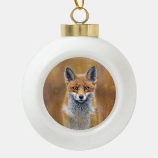 Boule En Céramique Fox Christmas Decoration