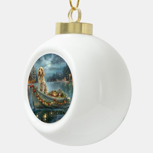 Boule En Céramique Français Setter Christmas Festive Voyage (Droite)