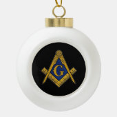 Boule En Céramique Freemason Masonic Carré et Compass Freemasony (Devant)